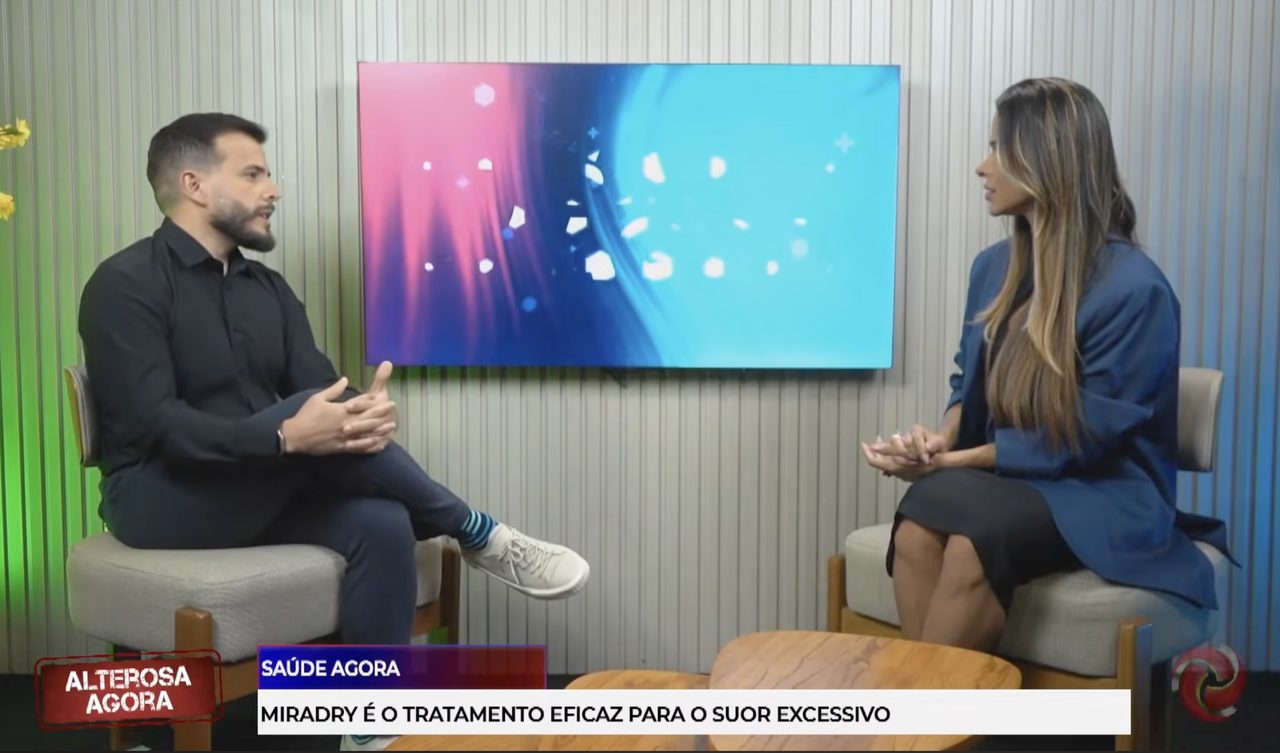 Dr. Rafael Godoy em entrevista sobre hiperidrose e MiraDry no programa Saúde Agora, TV Alterosa / SBT